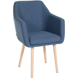 Chaise visiteur Utrecht tissu natura | bleu