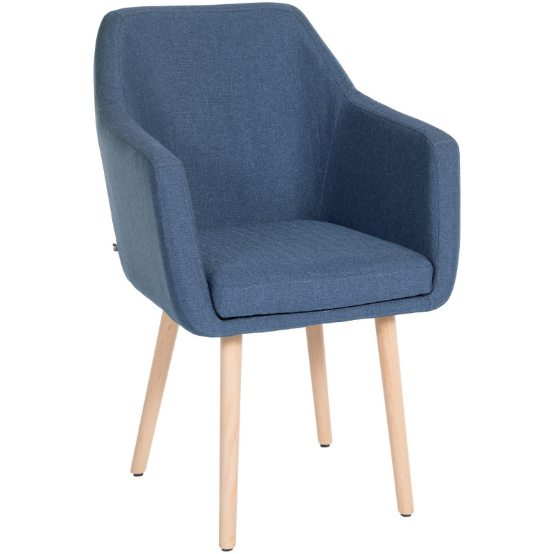 Chaise visiteur Utrecht tissu natura | bleu