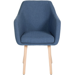 Chaise visiteur Utrecht tissu natura | bleu