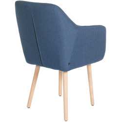 Chaise visiteur Utrecht tissu natura | bleu