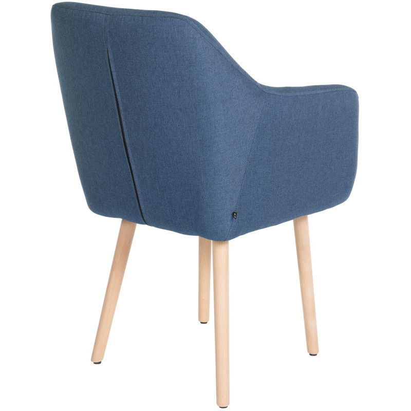 Chaise visiteur Utrecht tissu natura | bleu