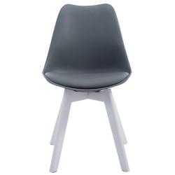 Lot de 4 chaises visiteurs Borneo V2 en similicuir blanc | gris