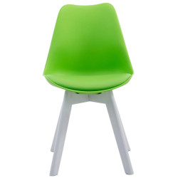 Lot de 4 chaises visiteurs Borneo V2 en similicuir blanc | vert