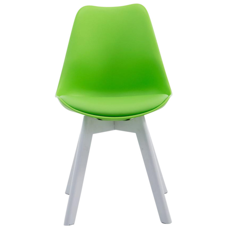 Lot de 4 chaises visiteurs Borneo V2 en similicuir blanc | vert