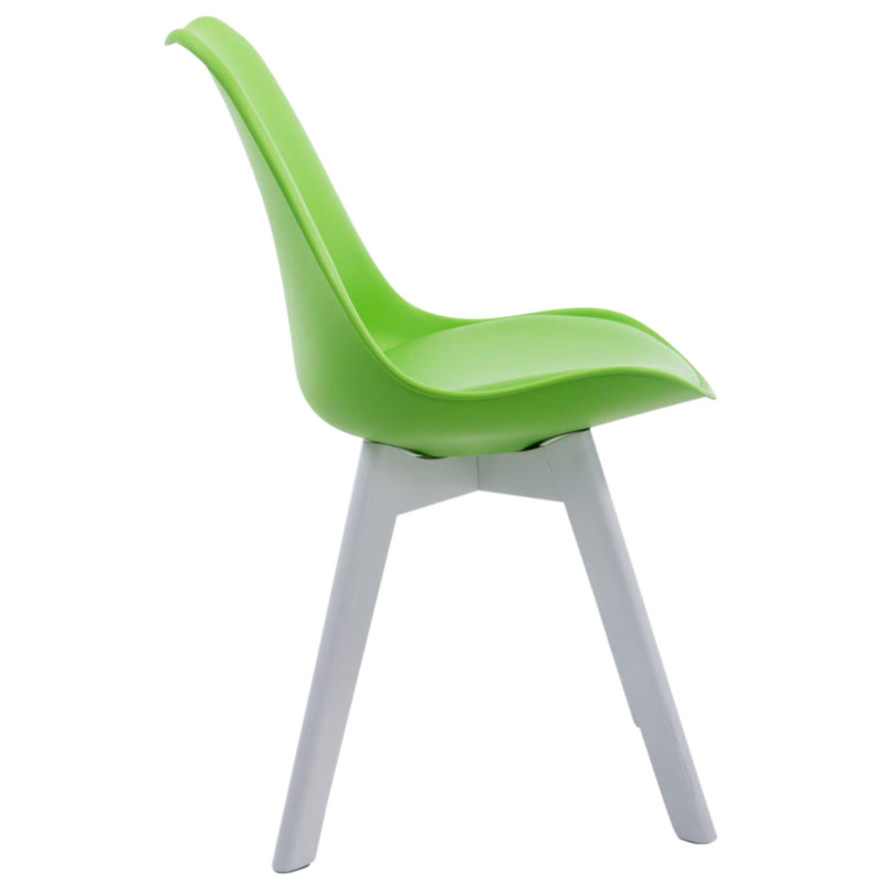 Lot de 4 chaises visiteurs Borneo V2 en similicuir blanc | vert
