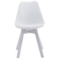 Lot de 4 chaises visiteurs Borneo V2 en similicuir blanc | blanc