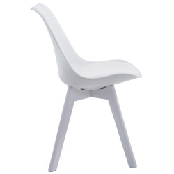Lot de 4 chaises visiteurs Borneo V2 en similicuir blanc | blanc