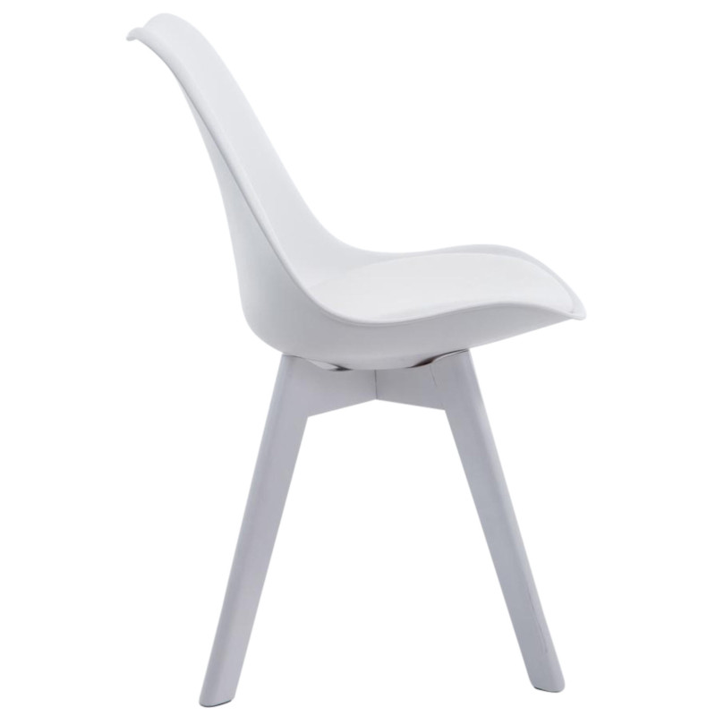 Lot de 4 chaises visiteurs Borneo V2 en similicuir blanc | blanc