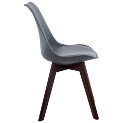 Lot de 4 chaises visiteurs Borneo V2 en simili cuir noyer | gris