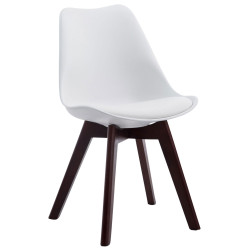 Lot de 4 chaises visiteurs Borneo V2 en simili cuir noyer | blanc