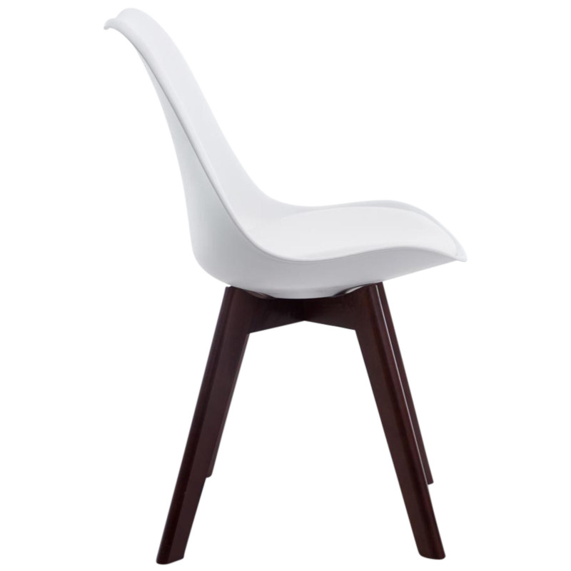 Lot de 4 chaises visiteurs Borneo V2 en simili cuir noyer | blanc