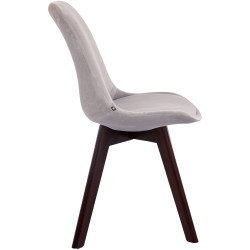 Lot de 4 chaises visiteurs Borneo V2 velours noyer | gris