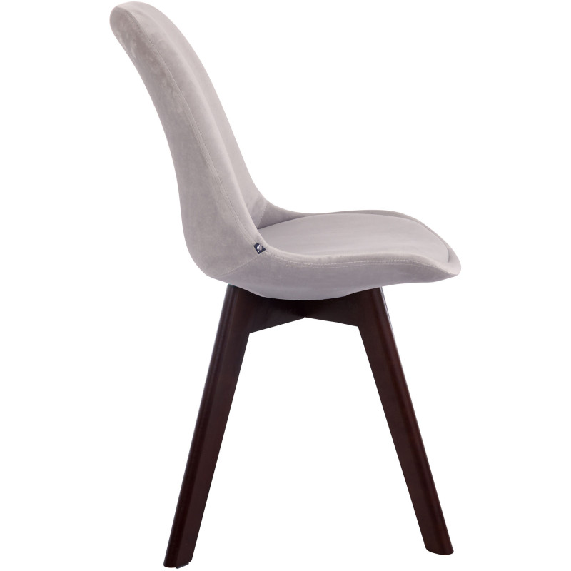 Lot de 4 chaises visiteurs Borneo V2 velours noyer | gris