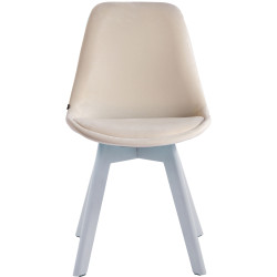 Lot de 4 chaises visiteurs Borneo V2 velours blanc | crème