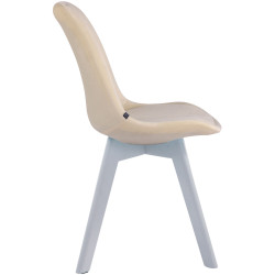 Lot de 4 chaises visiteurs Borneo V2 velours blanc | crème