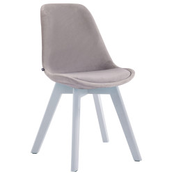 Lot de 4 chaises visiteurs Borneo V2 velours blanc | gris