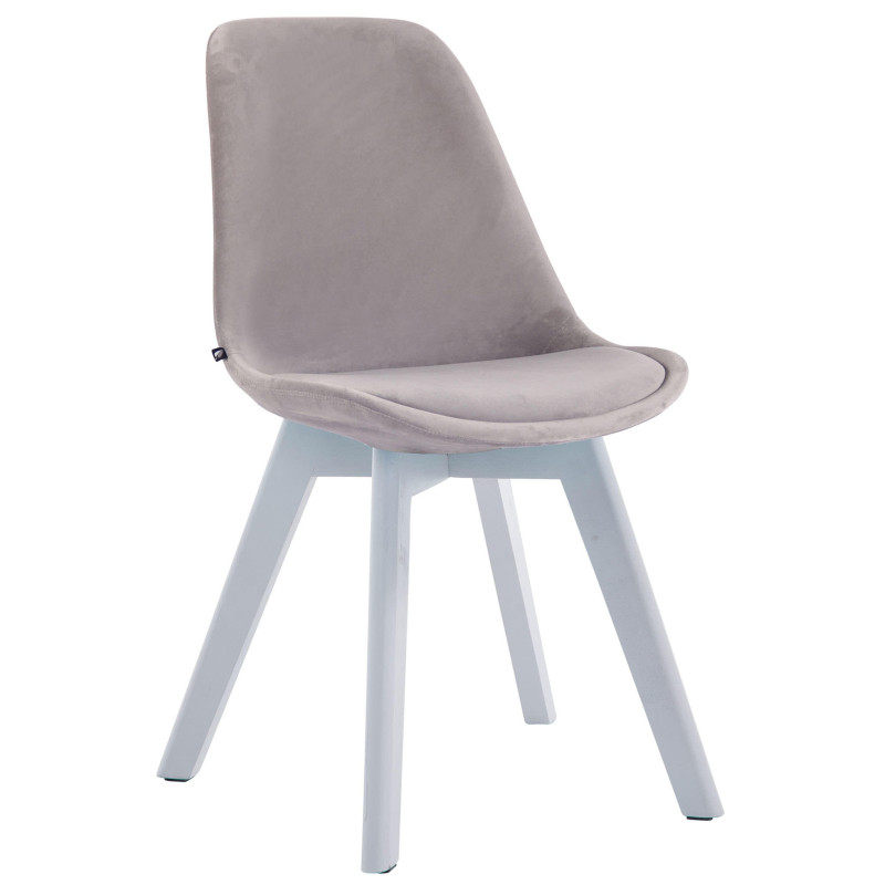 Lot de 4 chaises visiteurs Borneo V2 velours blanc | gris