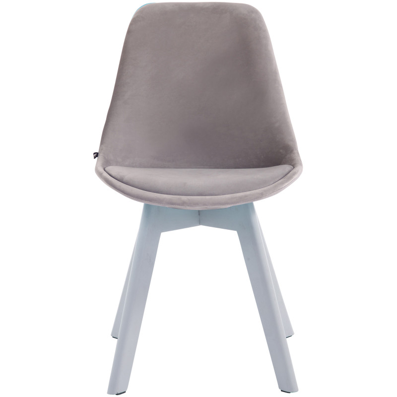 Lot de 4 chaises visiteurs Borneo V2 velours blanc | gris