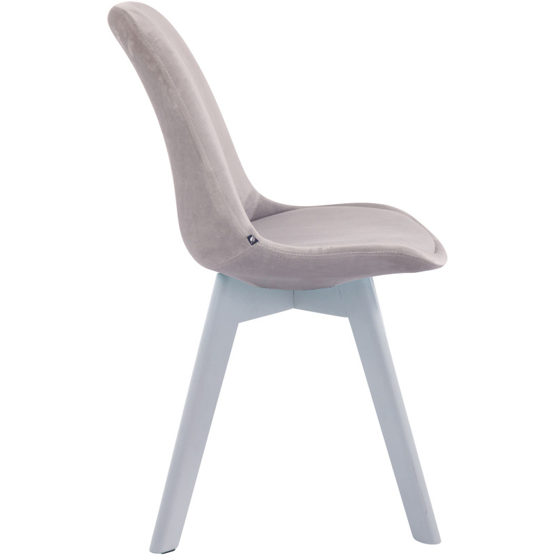 Lot de 4 chaises visiteurs Borneo V2 velours blanc | gris