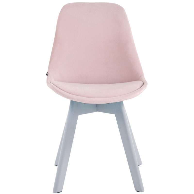 Lot de 4 chaises visiteurs Borneo V2 velours blanc | rose