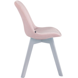 Lot de 4 chaises visiteurs Borneo V2 velours blanc | rose