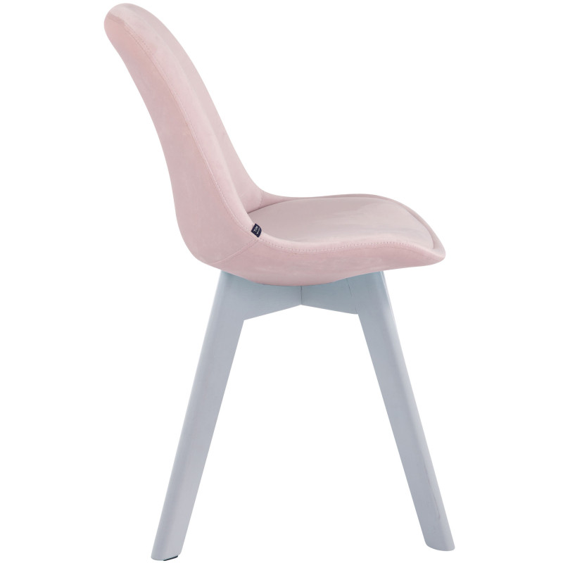 Lot de 4 chaises visiteurs Borneo V2 velours blanc | rose