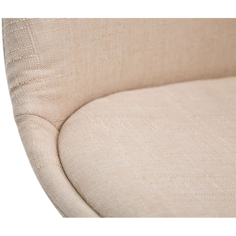 Lot de 4 chaises visiteurs Borneo V2 en tissu noyer | crème