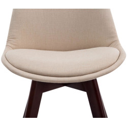 Lot de 4 chaises visiteurs Borneo V2 en tissu noyer | crème