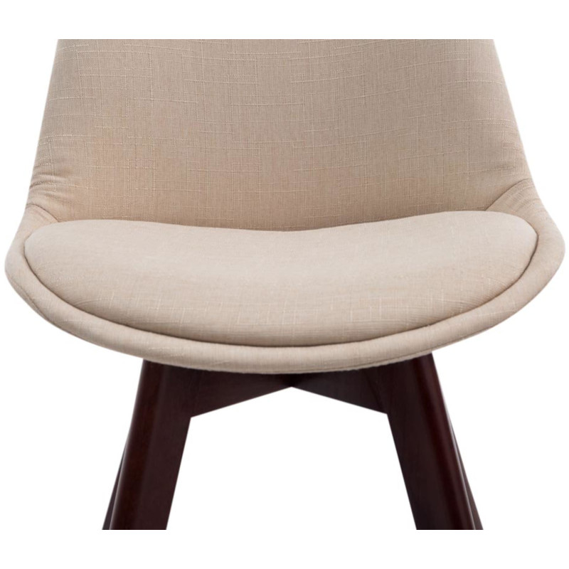 Lot de 4 chaises visiteurs Borneo V2 en tissu noyer | crème