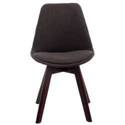 Lot de 4 chaises visiteurs Borneo V2 en tissu noyer | gris foncé