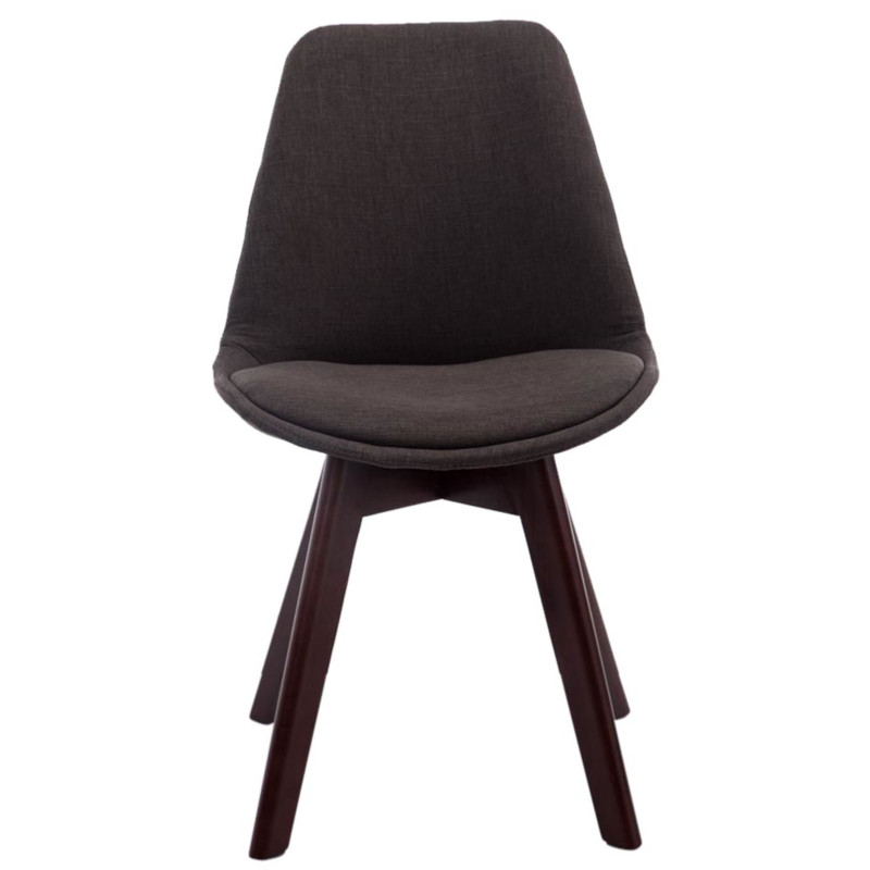Lot de 4 chaises visiteurs Borneo V2 en tissu noyer | gris foncé