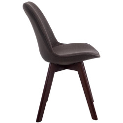 Lot de 4 chaises visiteurs Borneo V2 en tissu noyer | gris foncé