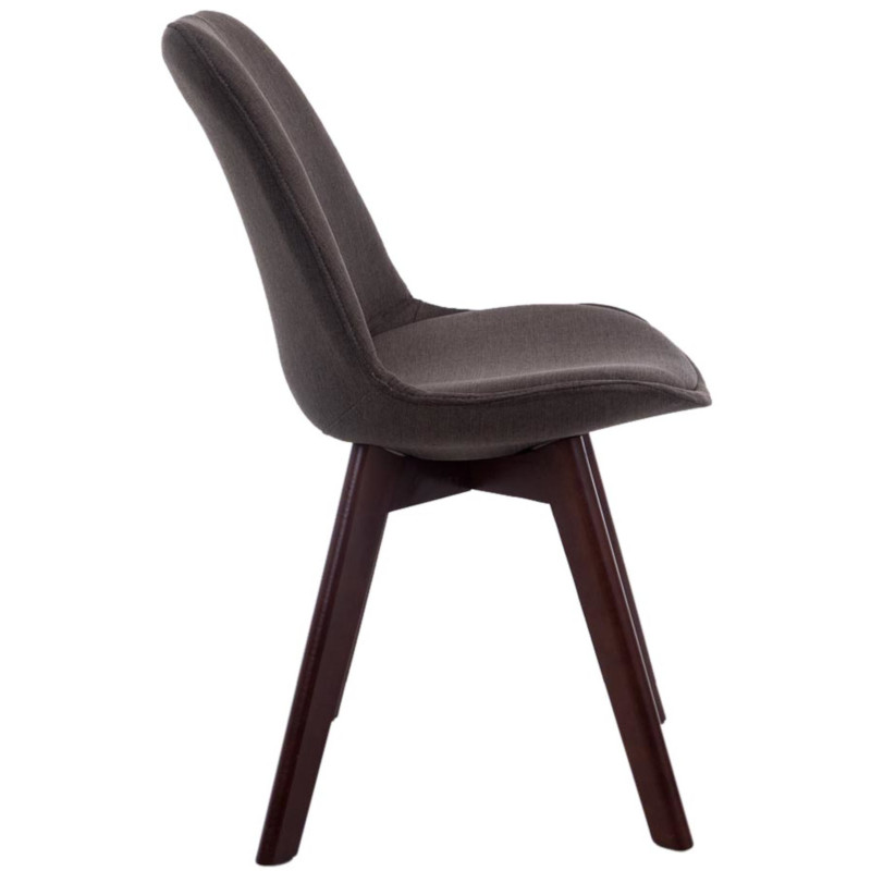 Lot de 4 chaises visiteurs Borneo V2 en tissu noyer | gris foncé