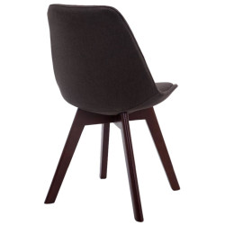 Lot de 4 chaises visiteurs Borneo V2 en tissu noyer | gris foncé