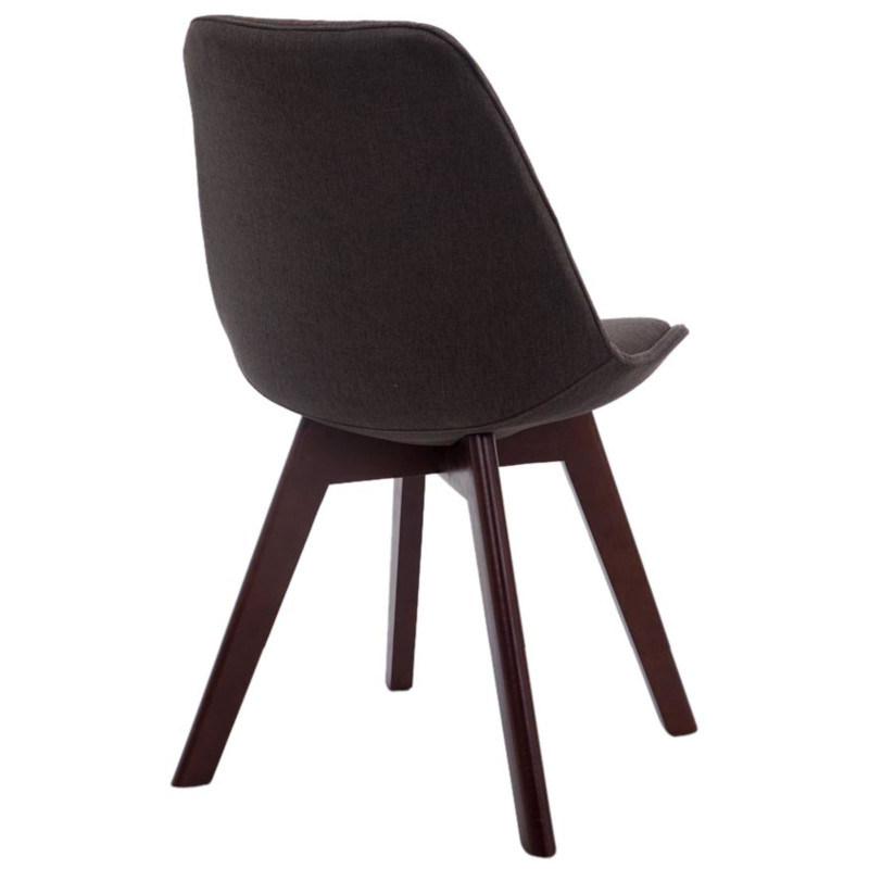 Lot de 4 chaises visiteurs Borneo V2 en tissu noyer | gris foncé