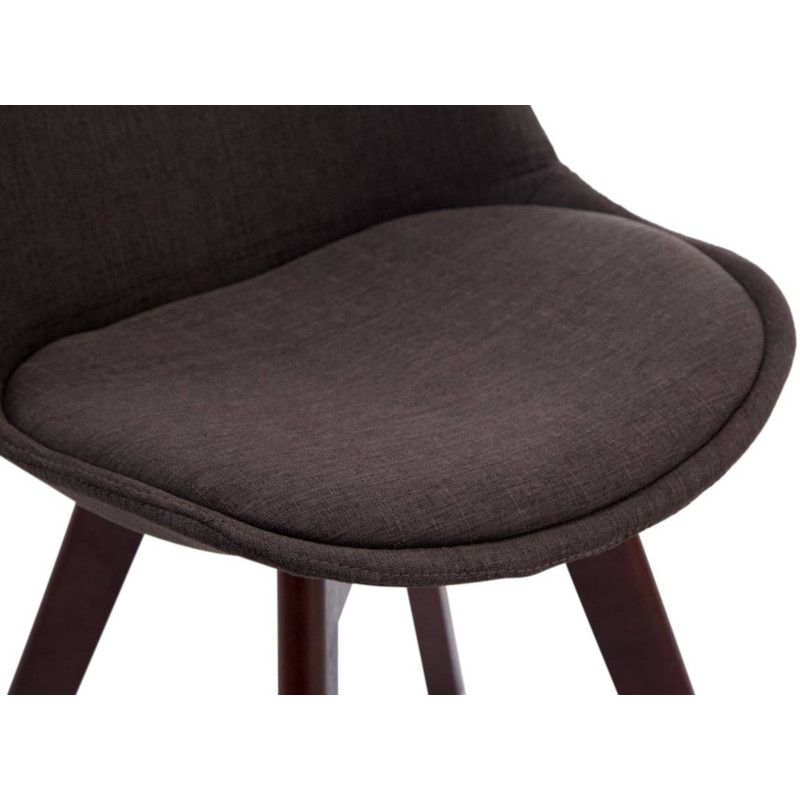 Lot de 4 chaises visiteurs Borneo V2 en tissu noyer | gris foncé
