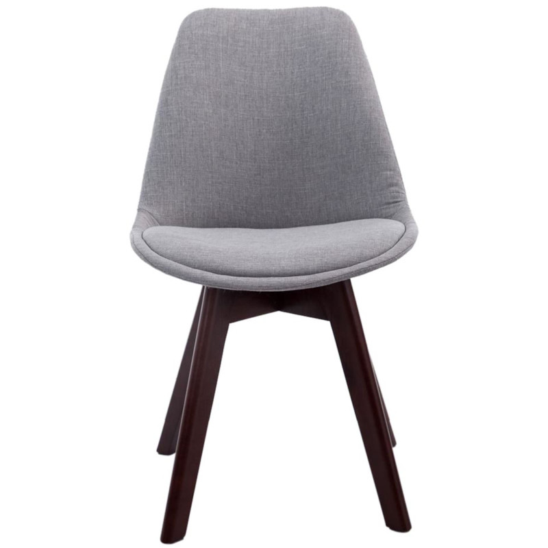 Lot de 4 chaises visiteurs Borneo V2 en tissu noyer | gris