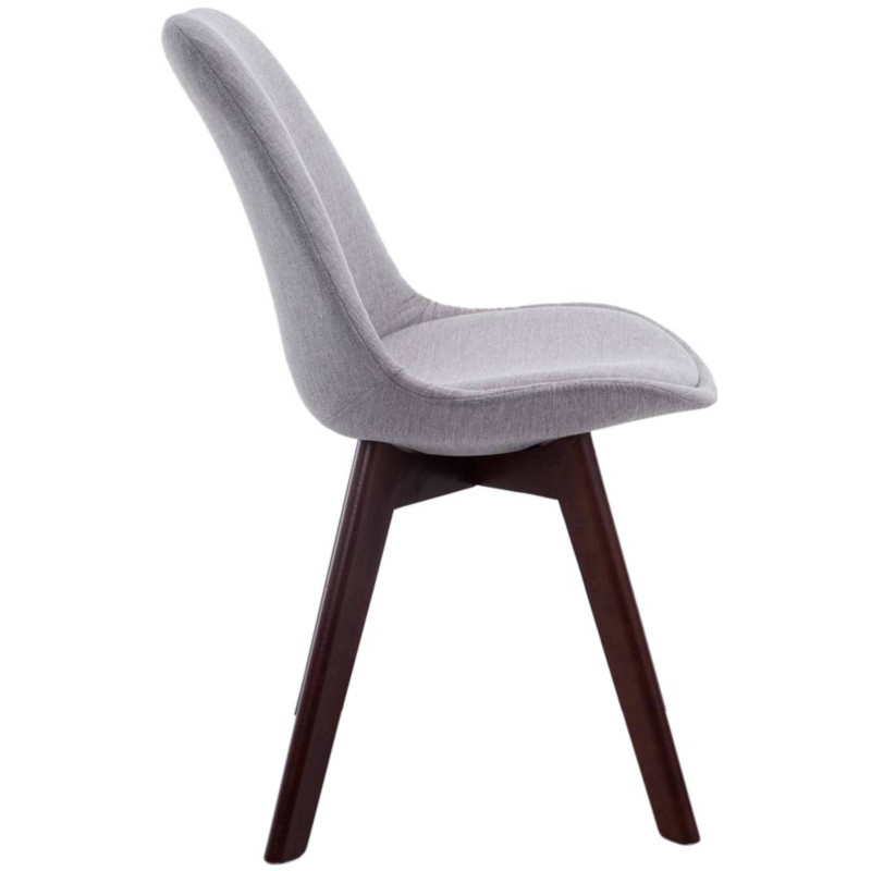 Lot de 4 chaises visiteurs Borneo V2 en tissu noyer | gris