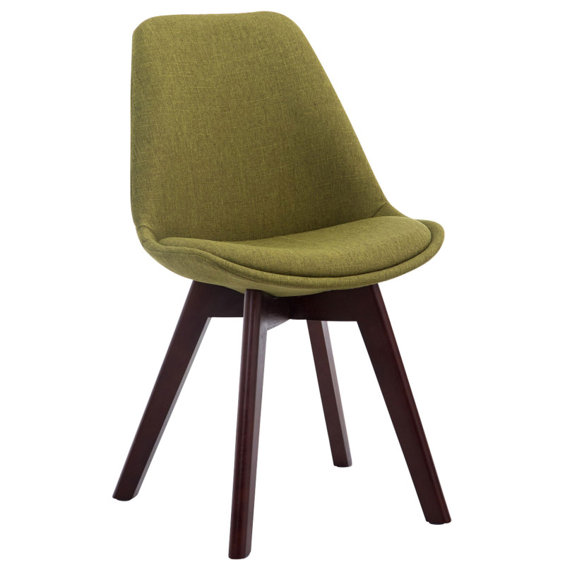 Lot de 4 chaises visiteurs Borneo V2 en tissu noyer | vert