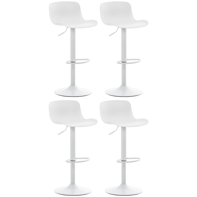 Lot de 4 tabourets de bar Almada en blanc