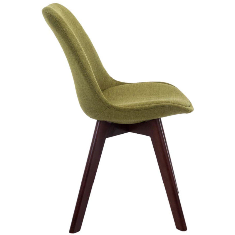 Lot de 4 chaises visiteurs Borneo V2 en tissu noyer | vert