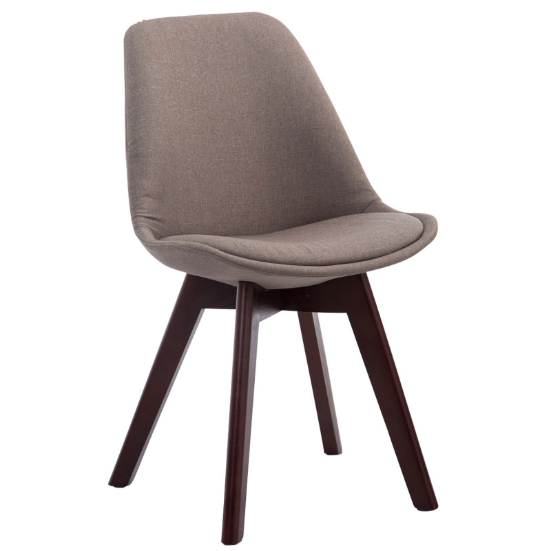 Lot de 4 chaises visiteurs Borneo V2 en tissu noyer | taupe