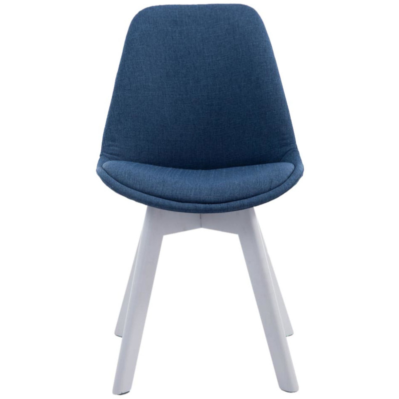 Lot de 4 chaises visiteurs Borneo V2 tissu blanc | bleu