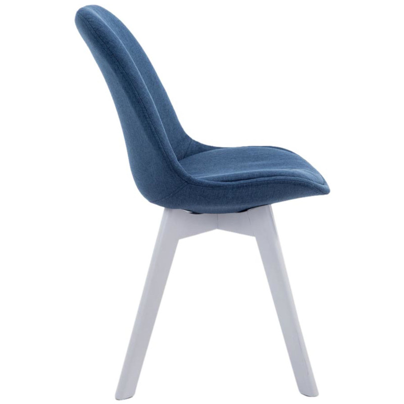 Lot de 4 chaises visiteurs Borneo V2 tissu blanc | bleu