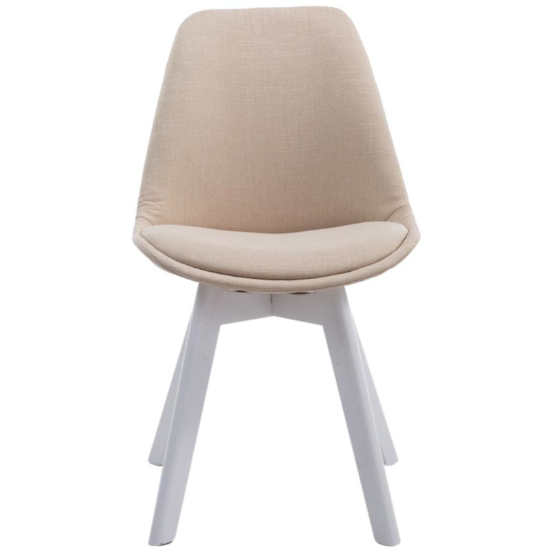 Lot de 4 chaises visiteurs Borneo V2 tissu blanc | crème