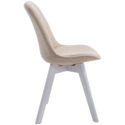 Lot de 4 chaises visiteurs Borneo V2 tissu blanc | crème