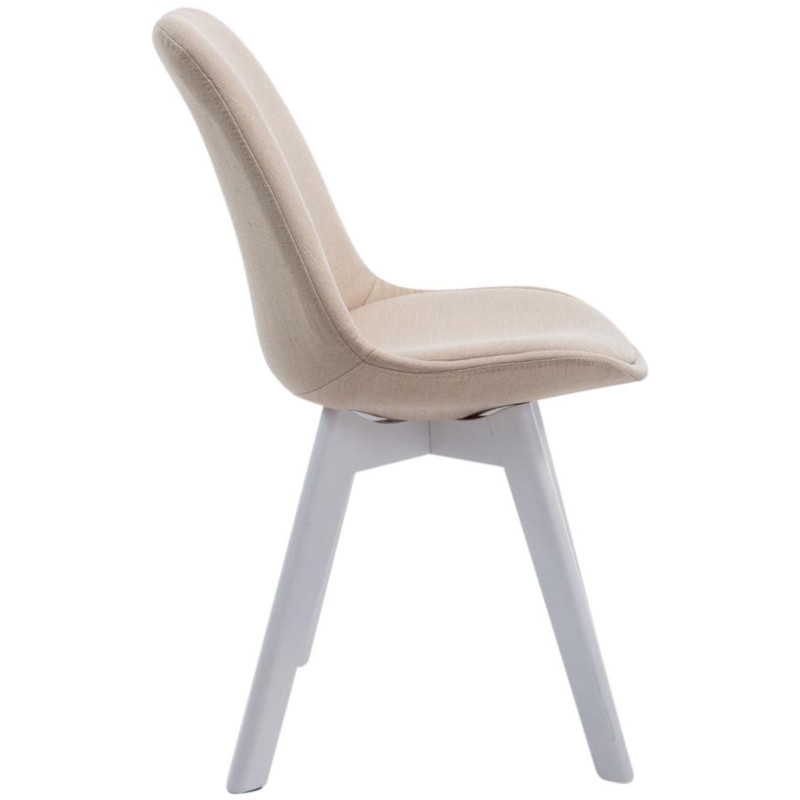 Lot de 4 chaises visiteurs Borneo V2 tissu blanc | crème