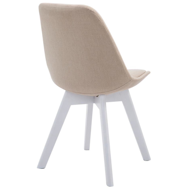 Lot de 4 chaises visiteurs Borneo V2 tissu blanc | crème
