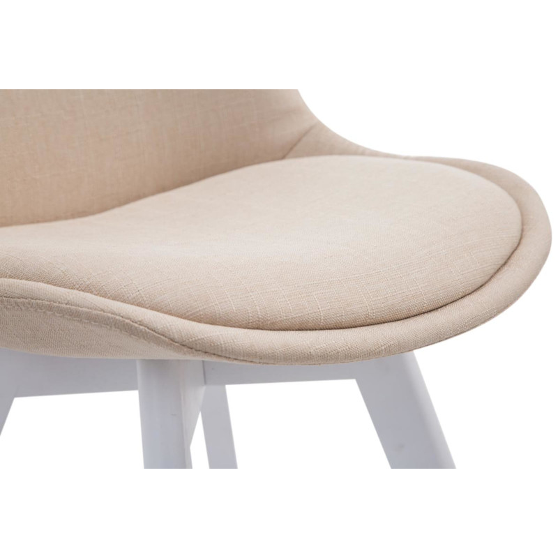 Lot de 4 chaises visiteurs Borneo V2 tissu blanc | crème