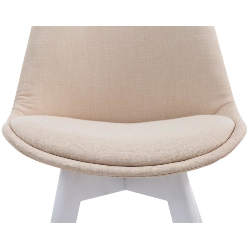 Lot de 4 chaises visiteurs Borneo V2 tissu blanc | crème